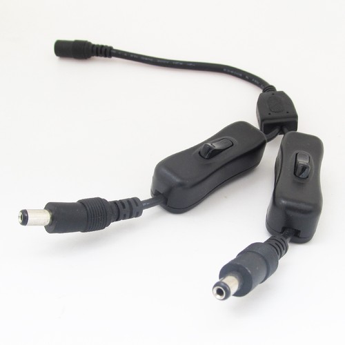 10pcs 30cm 5.5mmx2.1mm 2.1mm Female to 2x Male DC Power Cable with On Off Switch - Afbeelding 1 van 4