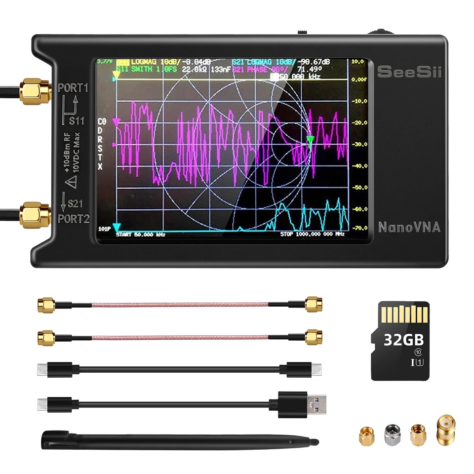 SEESII NanoVNA-H4 Vector Network Analyzer 10KHz-1.5GHz HF VHF UHF Frequency Analyzer