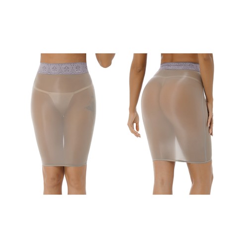 Womens Skirts Party Clubwear Lace Patchwork Skirt Glossy Nightwear High Waist - Picture 52 of 90