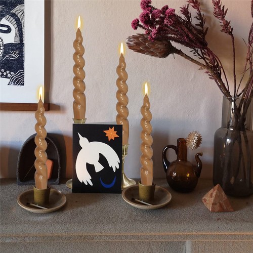 7.5" Fameless Spiral Taper Candles Set of 4 Unscented Dinner Candlesticks Candle - Picture 12 of 40