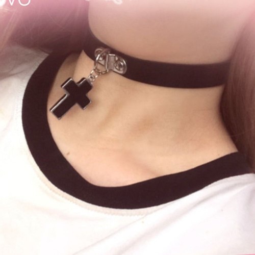 Pu Leather Choker Necklaces Sweet Cool Style Girl Necklace For Women Man - Picture 5 of 6