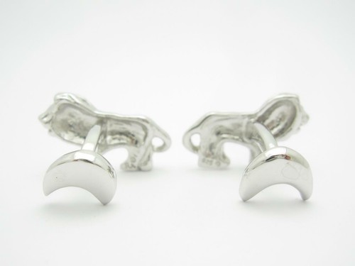 Platino Plata de Ley Personalizado Hecho a Mano 3D León Gemelos Diseño Novia - Imagen 9 de 12