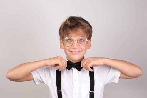 Child Kids Boys Girls Suspenders Bow Tie Set 6 Years to 5 Feet Burgundy - Picture 5 of 5