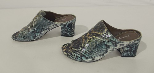 Donald J Pliner Ellis Damen-Pantolette Schlangenmuster Blockabsatz JW7 grau bunt US: 6,5