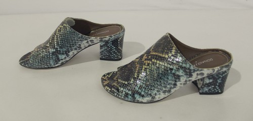 Donald J Pliner Women's Ellis Snake-Print Block-Heel Mule FR7 Gray Multi US:6.5 - 第 1/12 張圖片