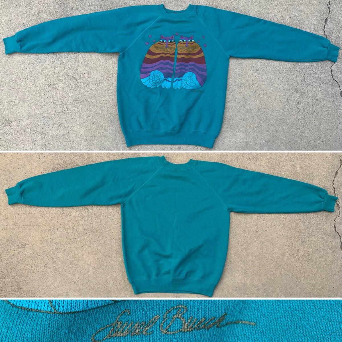 vintage Laurel Burch San Francisco raglan sweatshirt cat vintage Laurel Burch San Francisco raglan sweatshirt cat