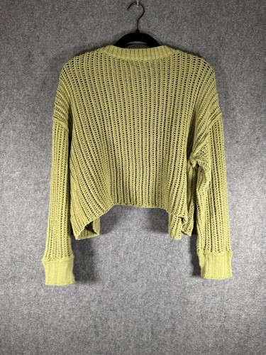 American Eagle Cardigan Women Small Green Crochet Oversized Boho Feminine Coasta - Picture 6 of 7