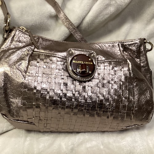 Elliott Lucca Pyrite Metallic Leather NEW Grenville Shoulder Purse 105040 $138