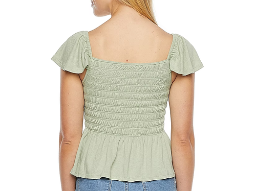 Rewind Womens Square Neck Short Sleeve Babydoll Top Juniors M - Bild 2 von 2