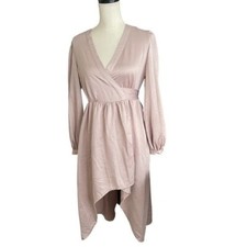 Express high low wrap dress size pale pink color