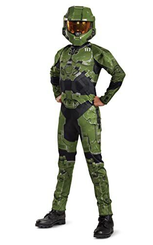 Kinder Master Chief Kostüm Overall Verkleiden Heiligenschein unendlich Halloween Outfit - Bild 1 von 9