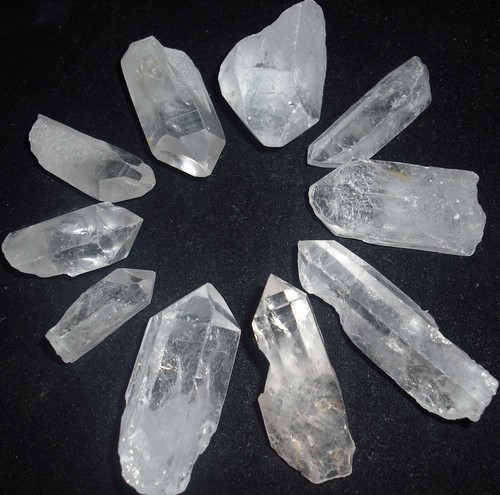 QUARTZ WANDS POINTS 1.5" - 2" CRYSTAL GRID SET OF 10 !!