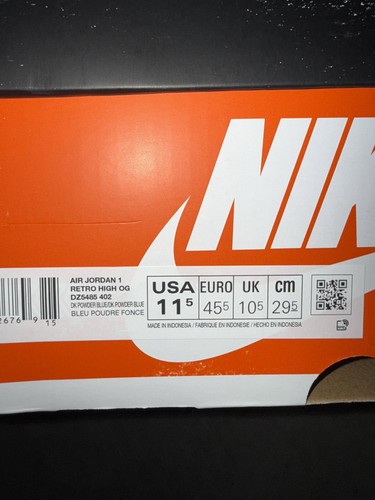 Nike Air Jordan 1 High | UNC | UK10.5 | Totalmente Nuevas En Caja | PVP £175 - Imagen 7 de 7