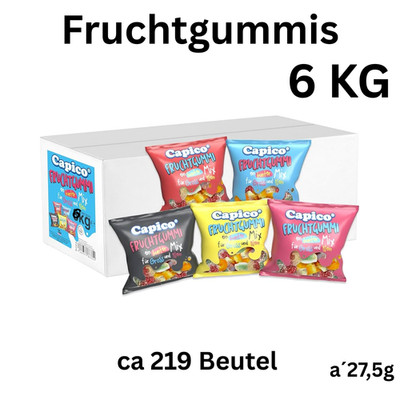 6 KG Fruchtgummi Mix Portionsbeutel Tise