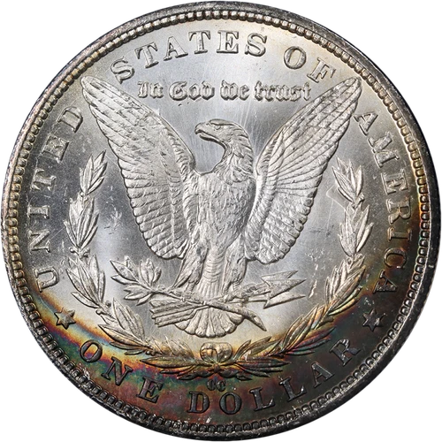 1883-CC Morgan Silver Dollar NGC MS63 Rainbow Toning Strong Strike