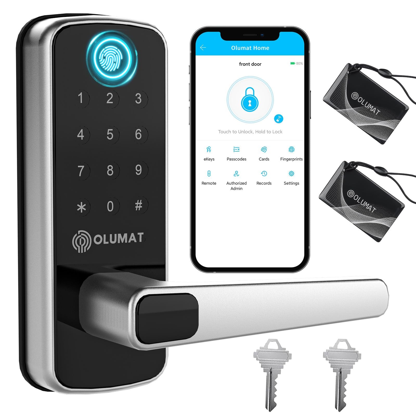 Smart Keyless Entry Door Lock with Fingerprint and Keypad