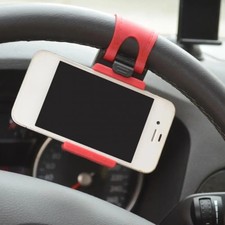 1x Car Steering Wheel Phone Mount, Steering Wheel Smartphone Mount, Random Color