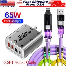 65W Super Fast Charging USB Type C Wall Charger For Samsung iPhone Android Phone