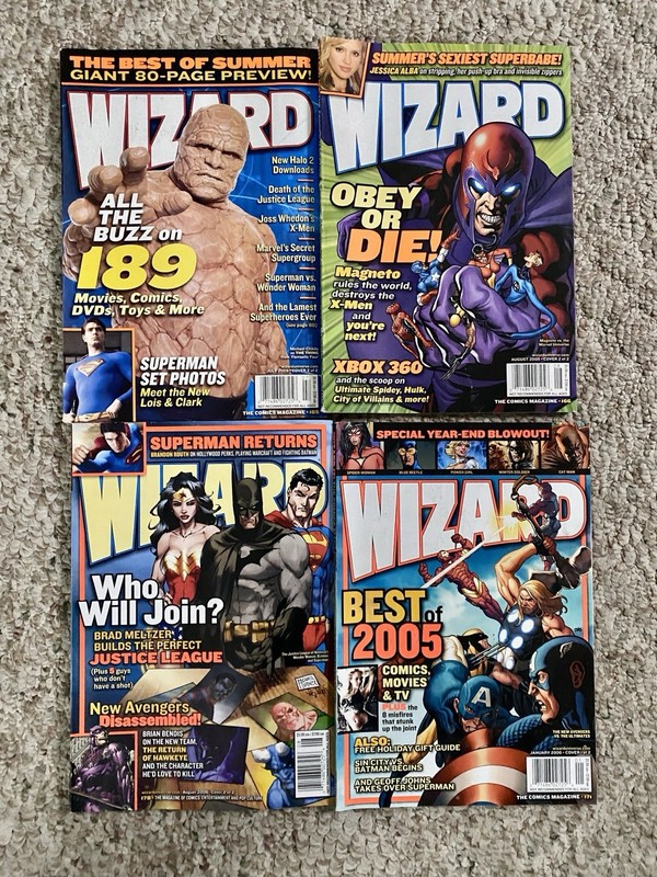 (4) Vintage WIZARD Magazine Lot 2005 2006 Comics Movies
