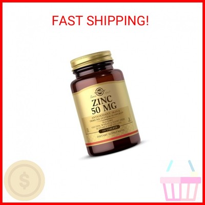 Solgar Zinc 50 mg, 100 Tablets - Zinc for Healthy Skin, Taste & Vision - Immune 