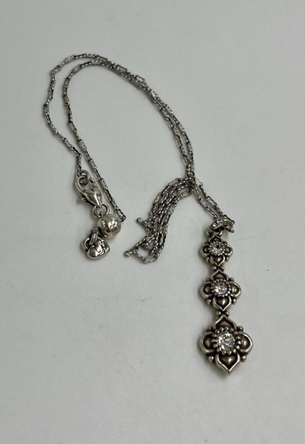 Brighton Alcazar Trio kurze Halskette Silber Herz Kristall Blumenmotiv - Bild 9 von 11