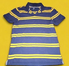 Old Navy Mens Size Medium, Blue/Yellow Short Sleeve Striped Polo Shirt