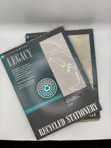 LOT of 2- Vintage Strathmore Legacy Recycled Stationery Paper, Heavyweight Paper