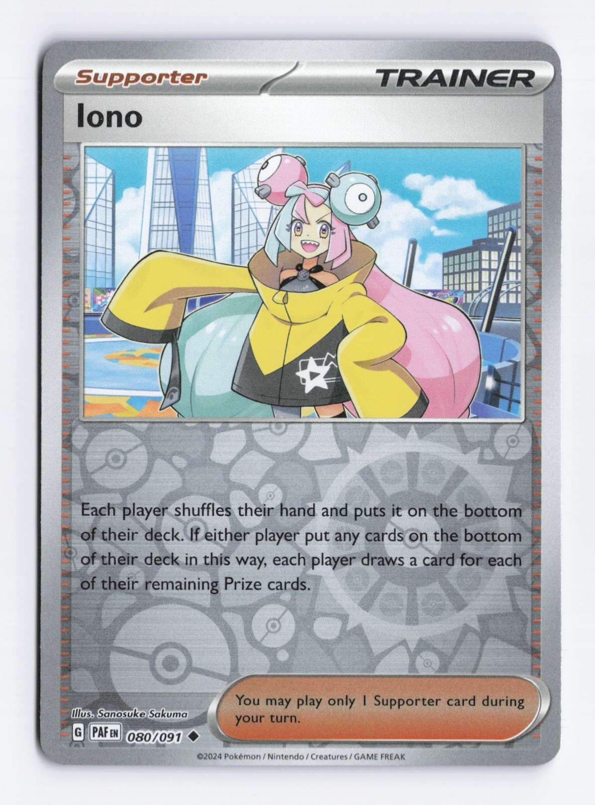Iono 80/91 Reverse uncommon - Pokemon TCG PAF Near Mint
