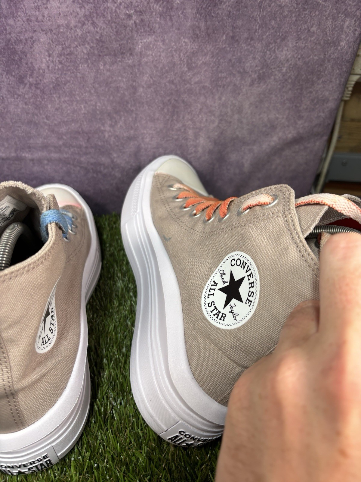 Converse Chuck Taylor All Star Move Platform Hi Trainers White UK 5.5 Womens image 7