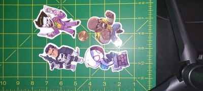 Comic Character Vinyl Sticker Lot 4 Joker Punisher Luke Cage Spider Gwen Chibi
