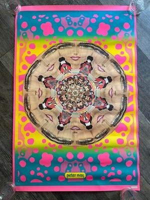 PETER MAX Vintage Poster KALAIDESCOPIC LIPS #6 24x36 1960's Psychedelic Art