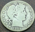US 1909-S Barber Half Dollar  **