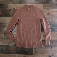 LOFT Ann Taylor XS Merino Wool Blend Brown Mock Neck Sweater