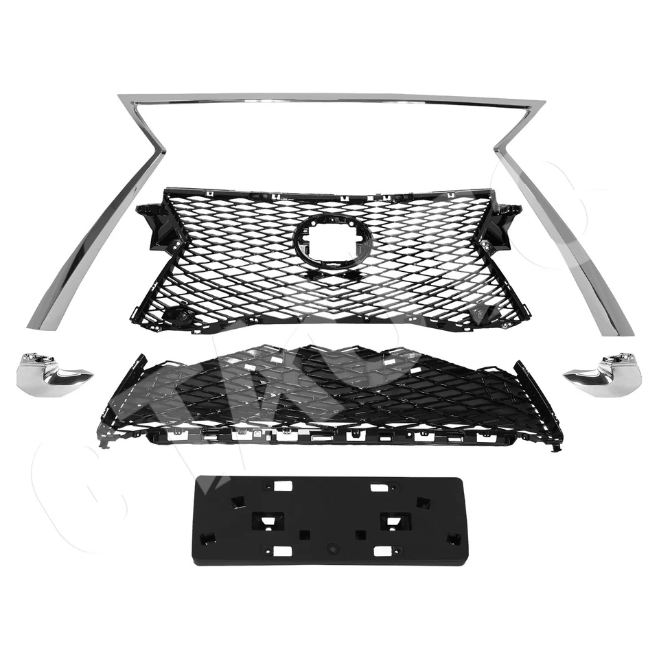 Front Grille Fog Lights Radiator Cover Assembly For 2016-2019 Lexus RX350 RX450h Foto 3 de 4