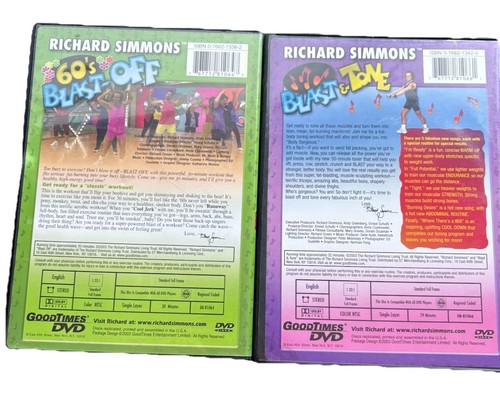 Vintage Richard Simmons Dance Exercise DVDs 60’s Blast Off Blast & Tone DVDs - Picture 2 of 4