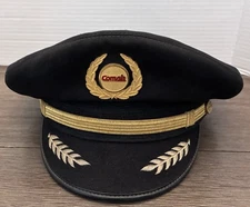 Vintage ComAir Airlines Pilot Hat W/Hotel Directory Affixed Inside By Pilot