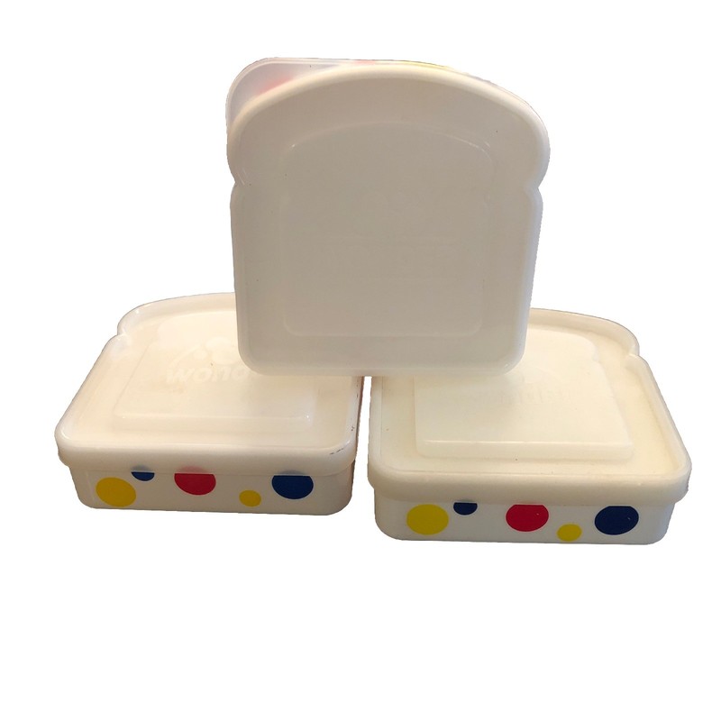 Wonder Bread Sandwich Storage Containers 2006 Polka Dots Set Of 3 Aronson