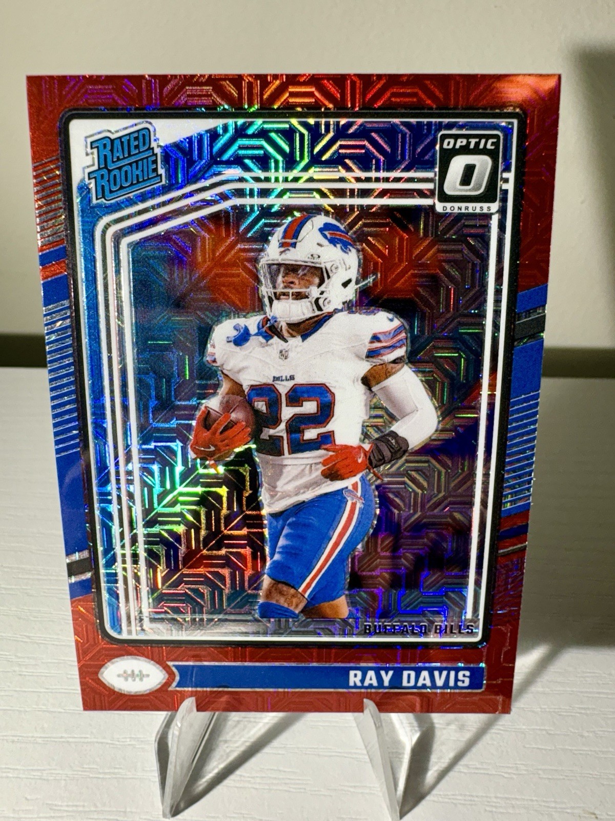 2024 Panini Donruss Optic - Rated Rookie Ray Davis #283 Red Mojo Prizm SP RC
