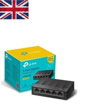 Black 5-Port Ethernet Switch with Green Tech for Power Savings and Silence