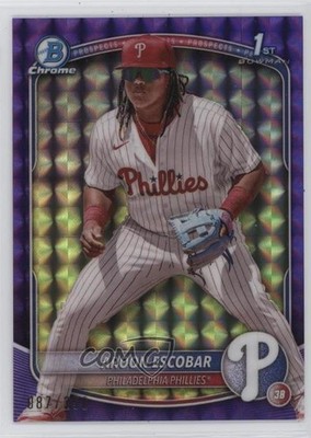 2025 Bowman Chrome Prospects Purple Geometric Refractor 87/250 Aroon Escobar sc8