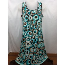 Dressbarn vintage geometric artsy fun y2k grunge sleeveless midi dress size 4