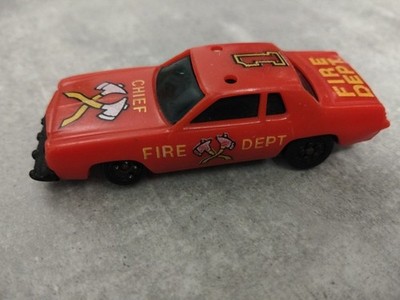 1980 Kidco Red #1 Fire Dept Chiefs Car. Made In Hong Kong 