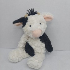 11" Mary Meyer Baby Putty Nursery Cow Plush Stuffed Animal Black White Farm