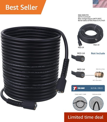 #ad #ad Versatile 50 FT X 1 4 Inch High Pressure Washer Hose 3600 PSI Compatibility $59.39