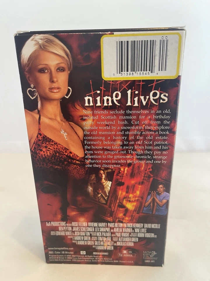 Nine Lives (VHS, 2002) Horror Film Starring Paris Hilton - EXTREMELY RARE! - Image 2 of 4