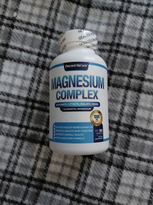 Decent Nature Magnesium Complex 1000mg Glycinate Citrate Malate 90 Caps Vegan