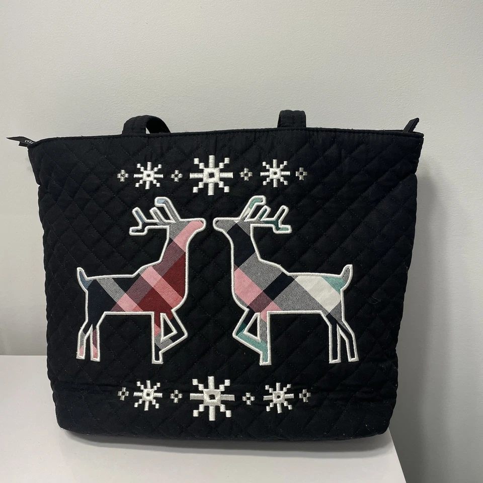 Bolso de Mano Vera Bradley Nórdico Multi Cuadros Reno Negro Con Cartera A Juego Usado en Excelente Condición Foto 4 de 4