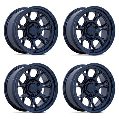 Set 4 17'' Black Rhino BR017 Etosha Gloss Midnight Blue 17x8.5 Wheels 6x5.5 20mm