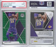 2019-20 Panini Mosaic Green Prizm LeBron James #8 PSA 9 MINT