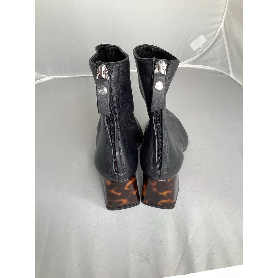 Botas AGL para mujer de cuero negro punta en punta tacón bloque - Usadas - Talla 36 Foto 4 de 4